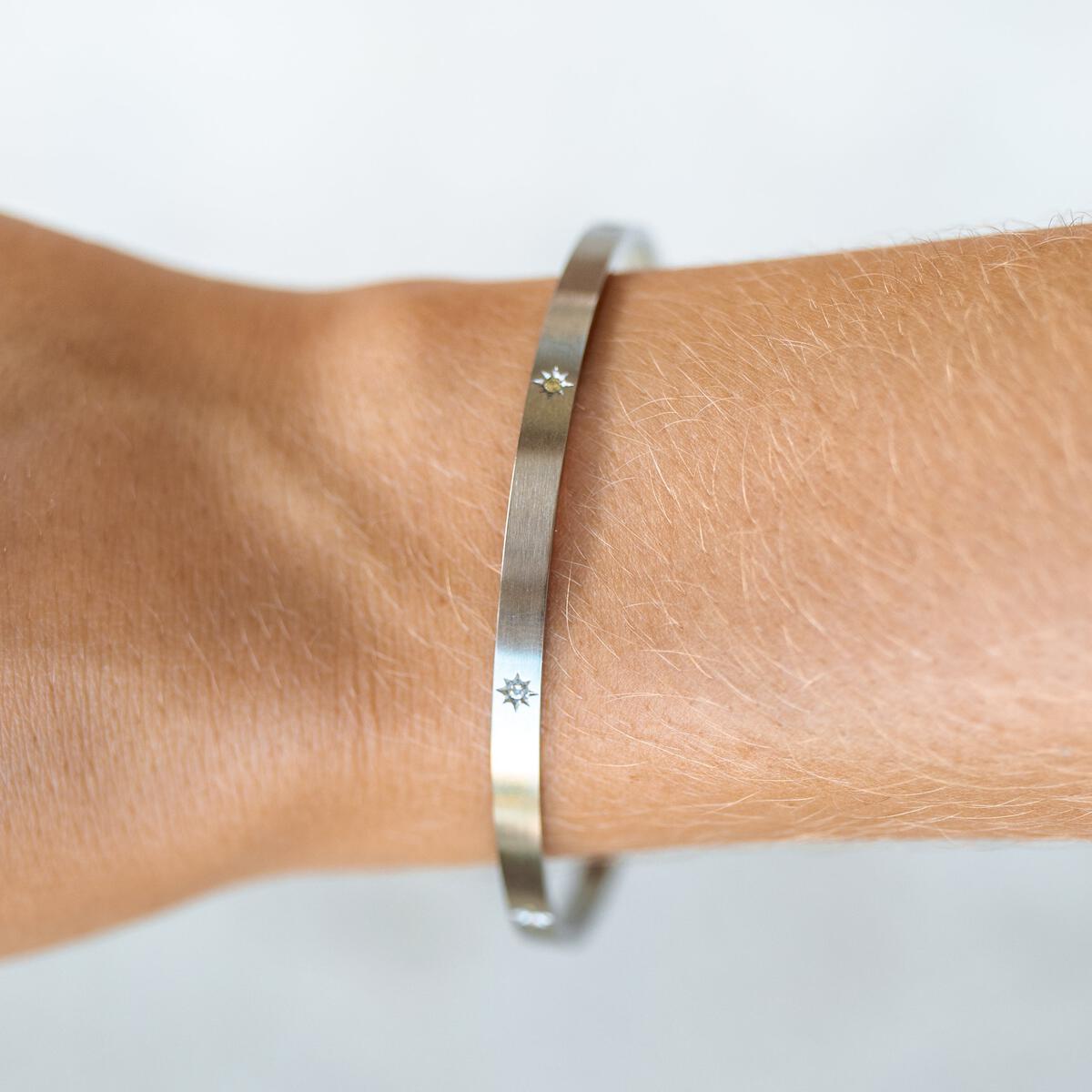 Star Crossed Silver Bangle. By ALCO. Free Delivery