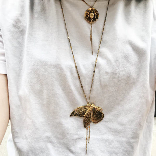 Best Selling French Jewelry Brand. Gold Plated Butterfly Necklace. By Lotta Djossou. Free Delivery