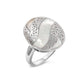 Mother of Pearl White Ring. Silver. Best Selling French Brand, Aden Bijoux.