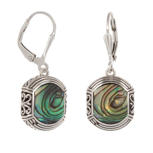 Mother of Pearl Green Earrings. Silver. Best Selling French Brand, Aden Bijoux. Free Delivery