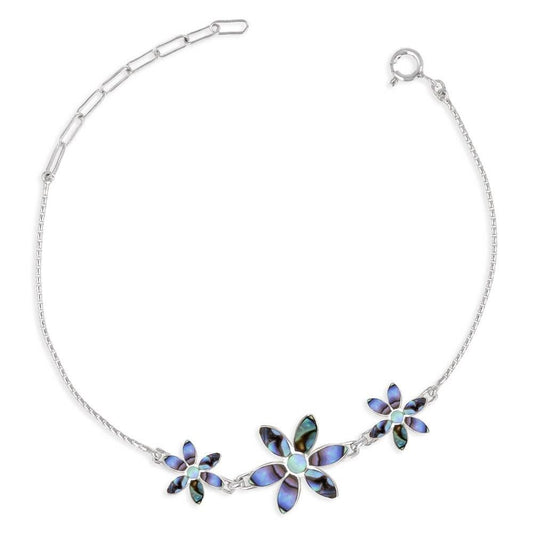 Aden Bijoux Mother of Pearl Jewelry - Adjustable Flower Bracelet in Silver. Best Selling French Brand with Free Delivery.