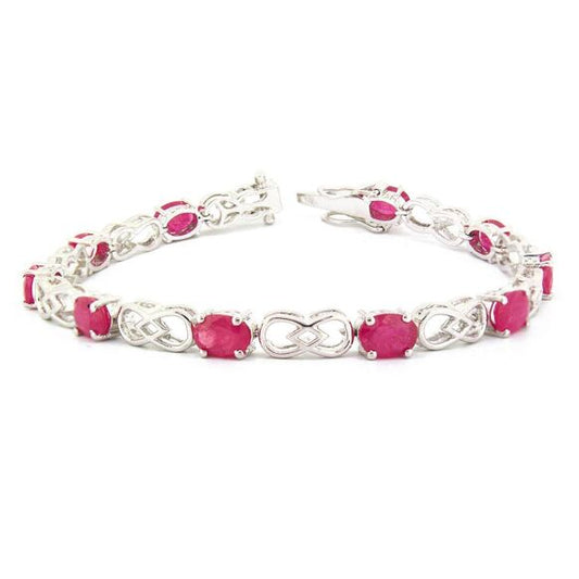 Ruby Bracelet With 925 Silver. Best Selling French Brand, Aden Bijoux. Free Delivery