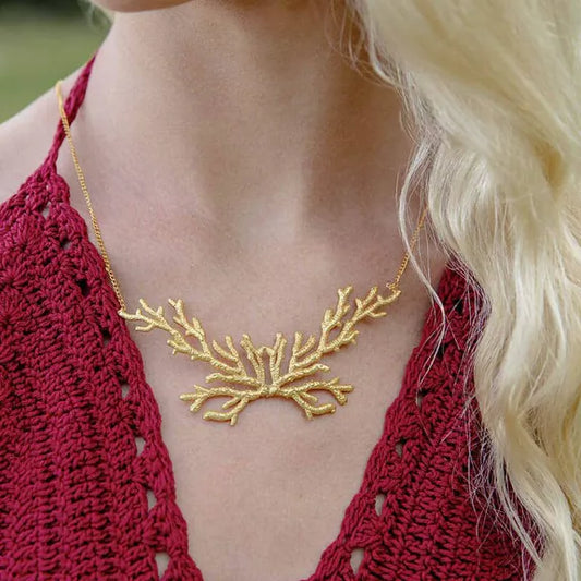 Tide: Gold Plated Coral Necklace. Best Selling Spanish Brand, Acus. Free Delivery