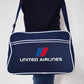 Airline Originals. United Airlines Messenger Cabin and Travel Bag for Men.