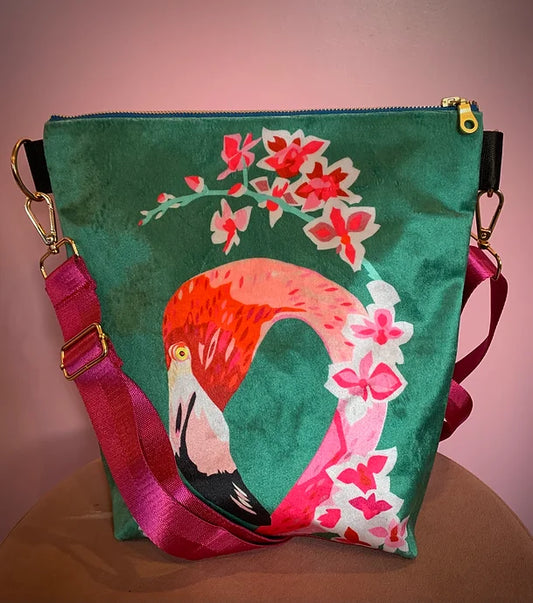 Chloe Croft. Flamingo & Flowers. Vegan Bag. Free Delivery.