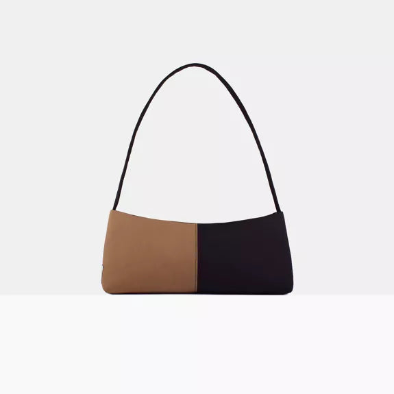 Reliee Bags. Gemma Sepia Vegan Leather Black & Tan Handbag. Free Delivery
