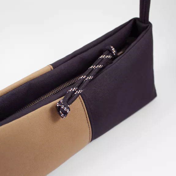 Reliee Bags. Gemma Sepia Vegan Leather Black & Tan Handbag.