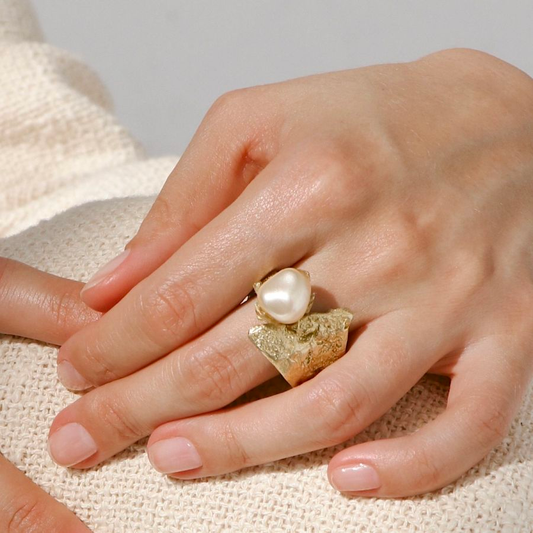 Kalliope. Women's Ancient Greek Jewelry. Ivory Bronze Ring. Free Delivery.