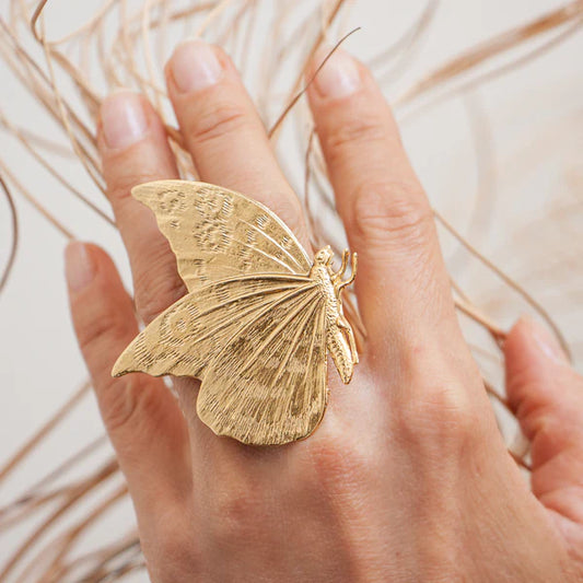 Best Selling French Jewelry Brand. Gold Plated Butterfly Ring. By Lotta Djossou. Free Delivery