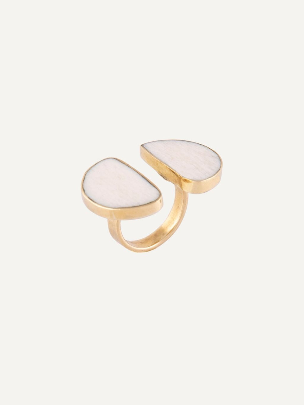 Best Selling Kenyan Brand, Gold Plated White Bupe Ring By Lamu Jewelry.
