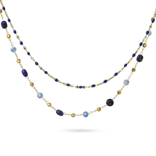 Anartxy Jewelry. Double Layered Crystal Bead Necklace. Free Delivery.