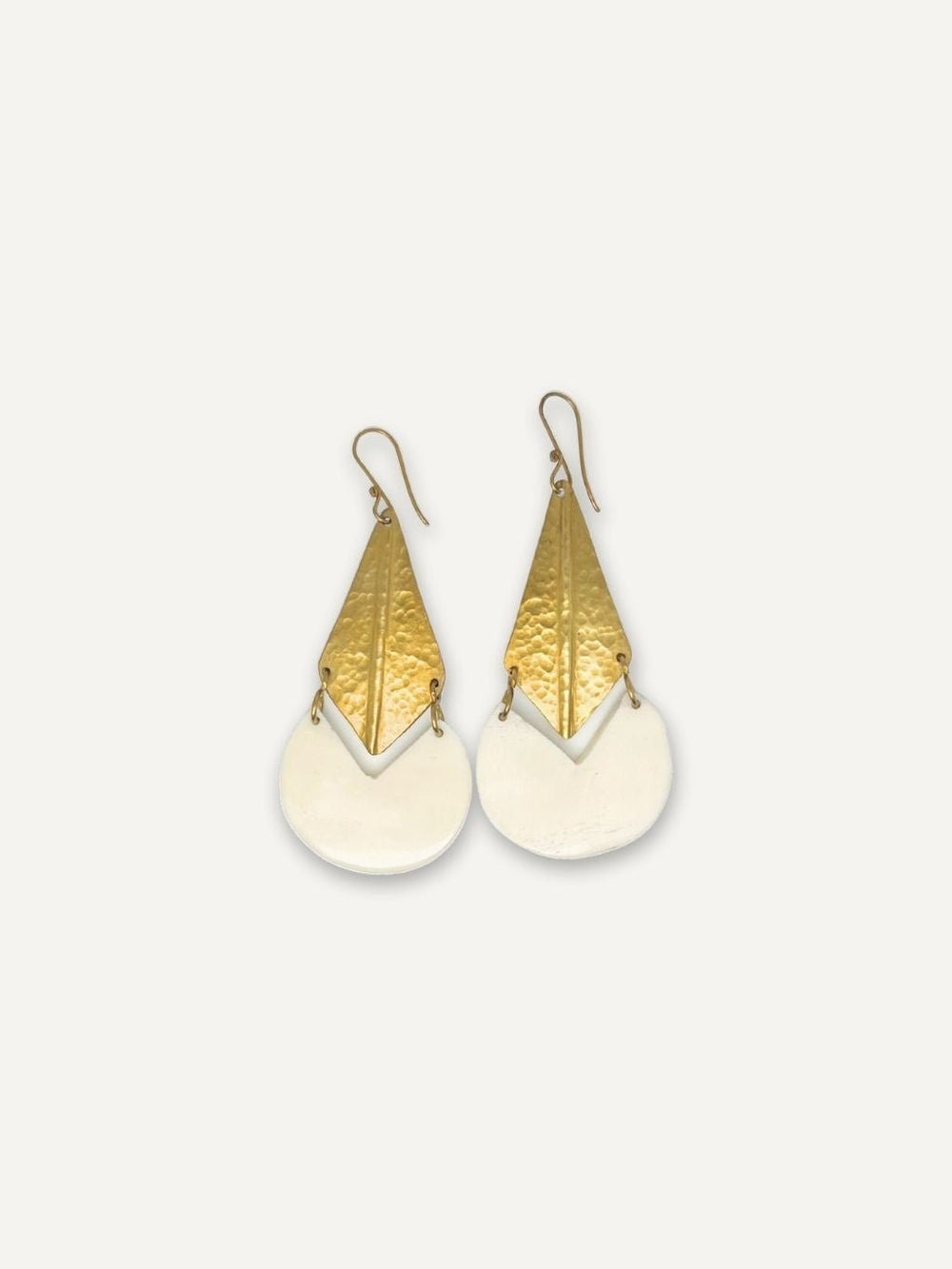 Best Selling Kenyan Brand, Gold Plated White Bora Earrings By Lamu Jewelry.