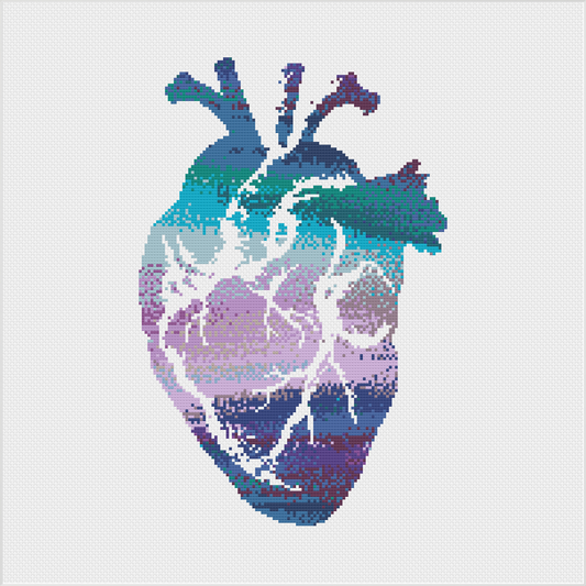 Watercolour Heart Cross Stitch Full Kit by Meloca Cross Stitch Kit Designs