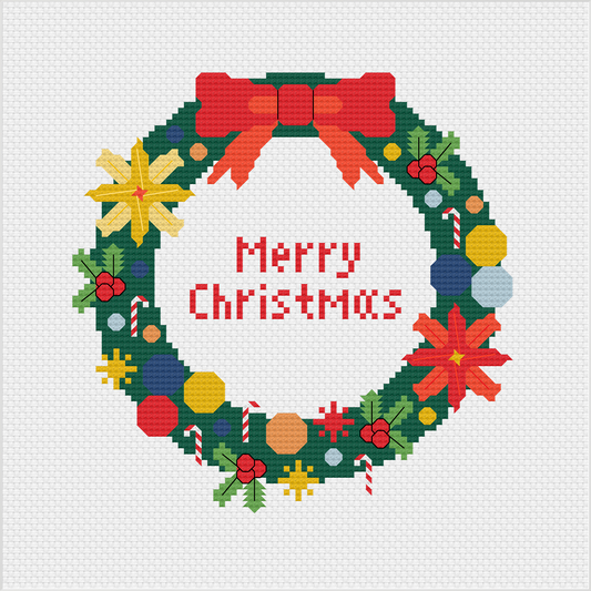 Christmas Wreath Cross Stitch Full Kit by Meloca Cross Stitch Kit Designs