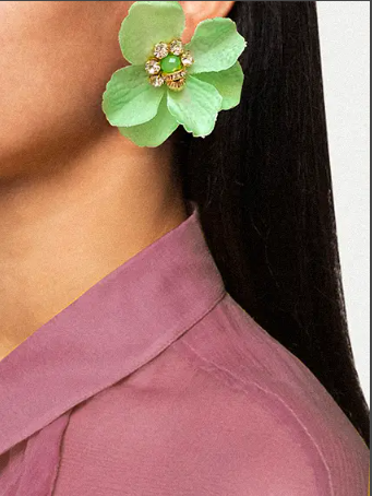MI MARIA MORENA - FRESH GREEN FLOWER EARRINGS