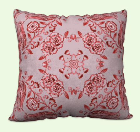 Nuvula. Red Birds Velvet Pillow Cushion. Free Delivery.