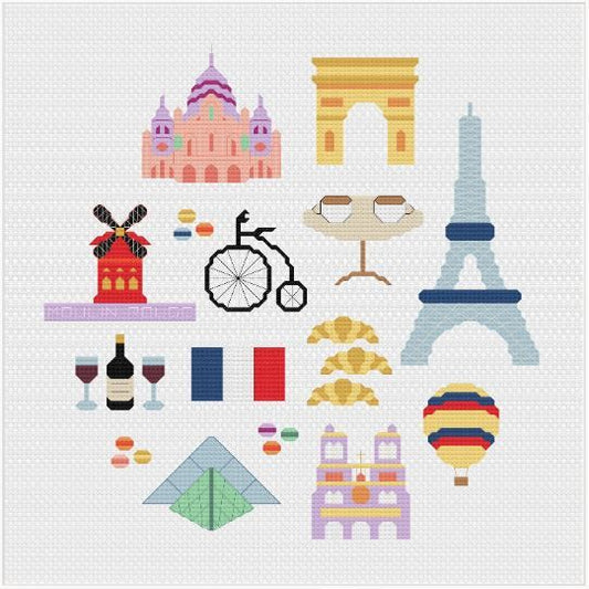 Paris Cross Stitch Kit by Meloca Cross Stitch Kit Designs