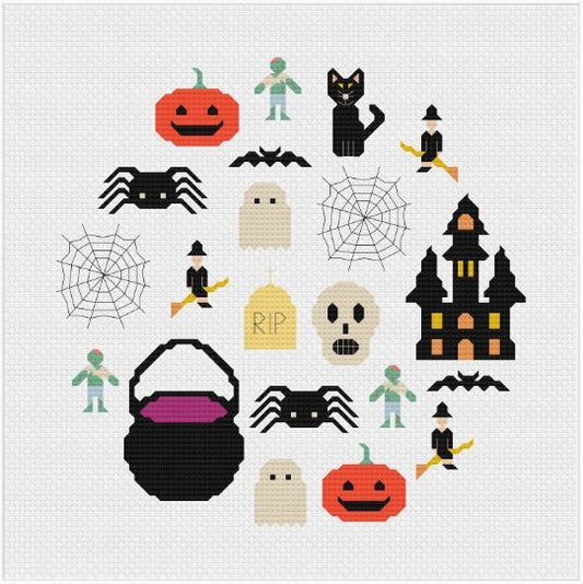 Halloween Cross Stitch Full Kit #2 by Meloca Cross Stitch Kit Designs
