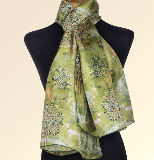 OLALLA GAMBIN - Habotai Mosel Art Nouveau silk scarf