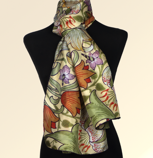 OLALLA GAMBIN - Habotai Georg Art Nouveau silk scarf