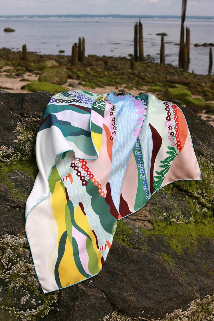 Jessie Zhao. Double Sided Silk Scarf Of Summer