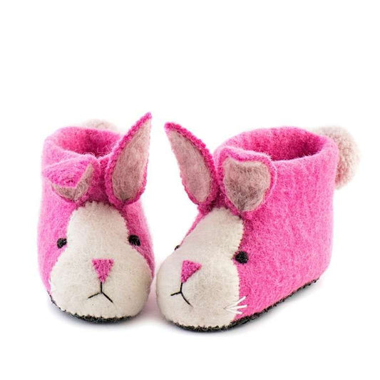 Sew Heart Felt Pink Rabbit Slippers (Kids)