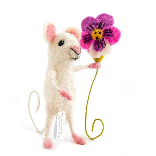 Sew Heart Felt Mouse with Pansy