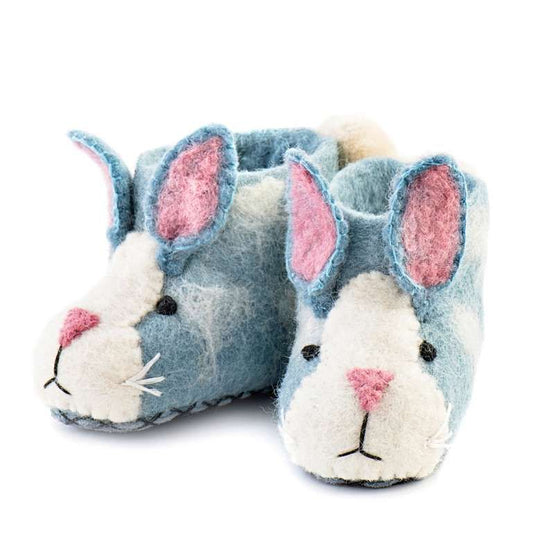 Sew Heart Felt Blue Rabbit Slippers (Kids)