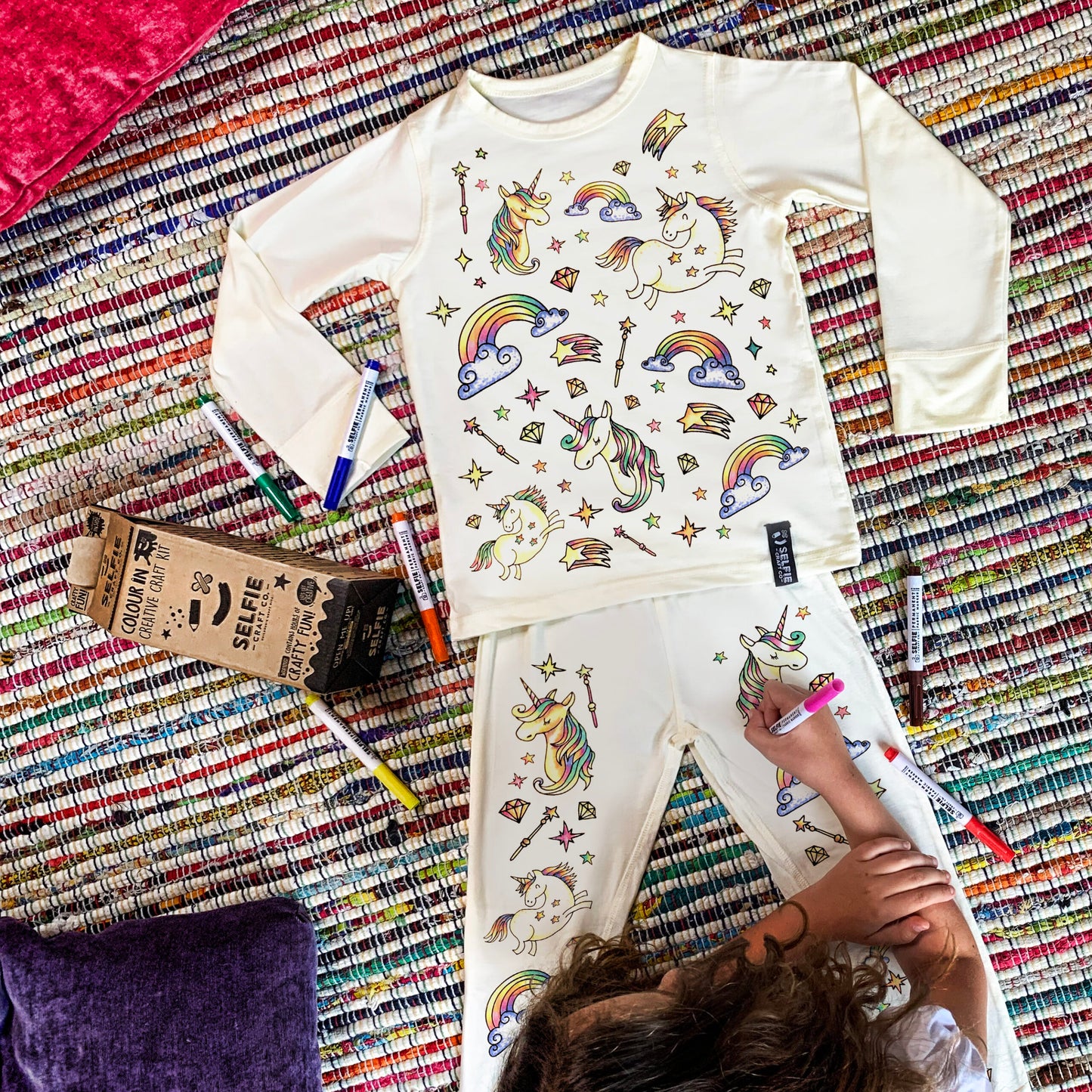 Unicorn Colour In Pyjamas by Selfie Clothing